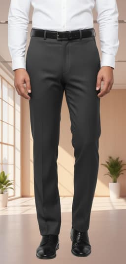 Men’s Classic Slim Fit Formal Trousers Pant Gold Lycra Black