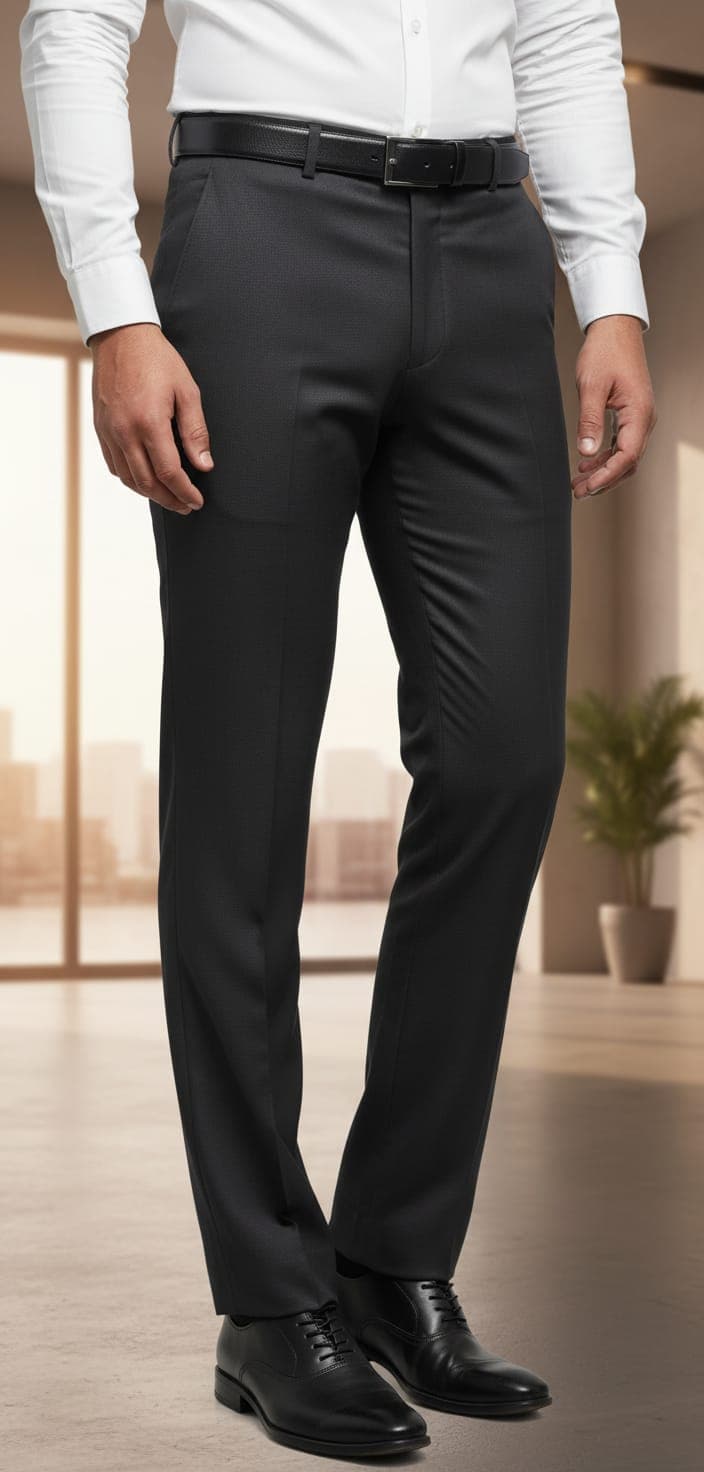 Men’s Tailored Slim Fit Formal Pants Boston Black