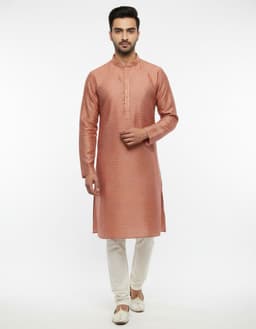 Men’s Premium Ethnic Kurta Set | Stylish Wedding & Festive Wear Kurta Pajama 3136 Orange