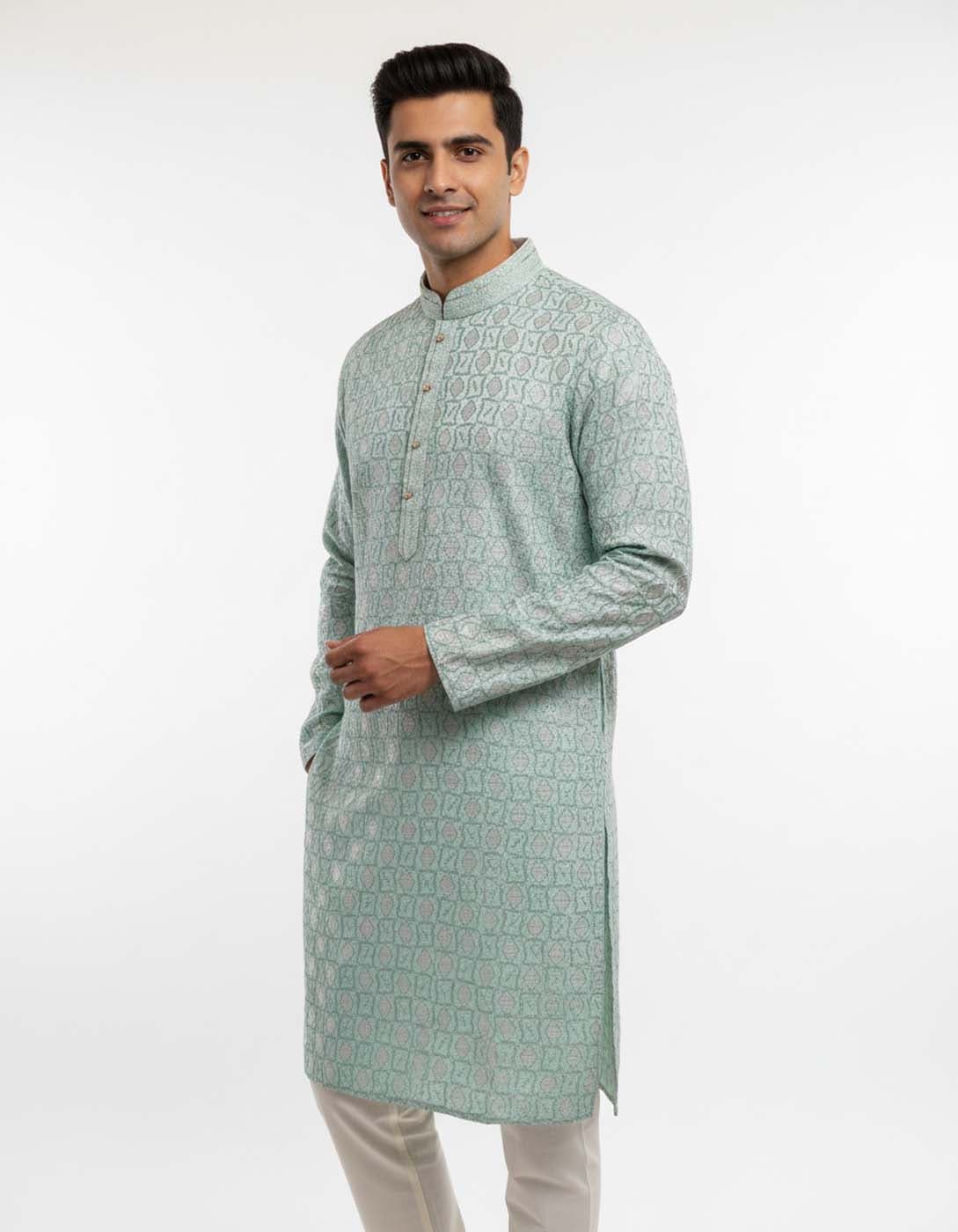 Men’s Premium Ethnic Kurta Set | Stylish Wedding & Festive Wear Kurta Pajama 3143 Royal Green
