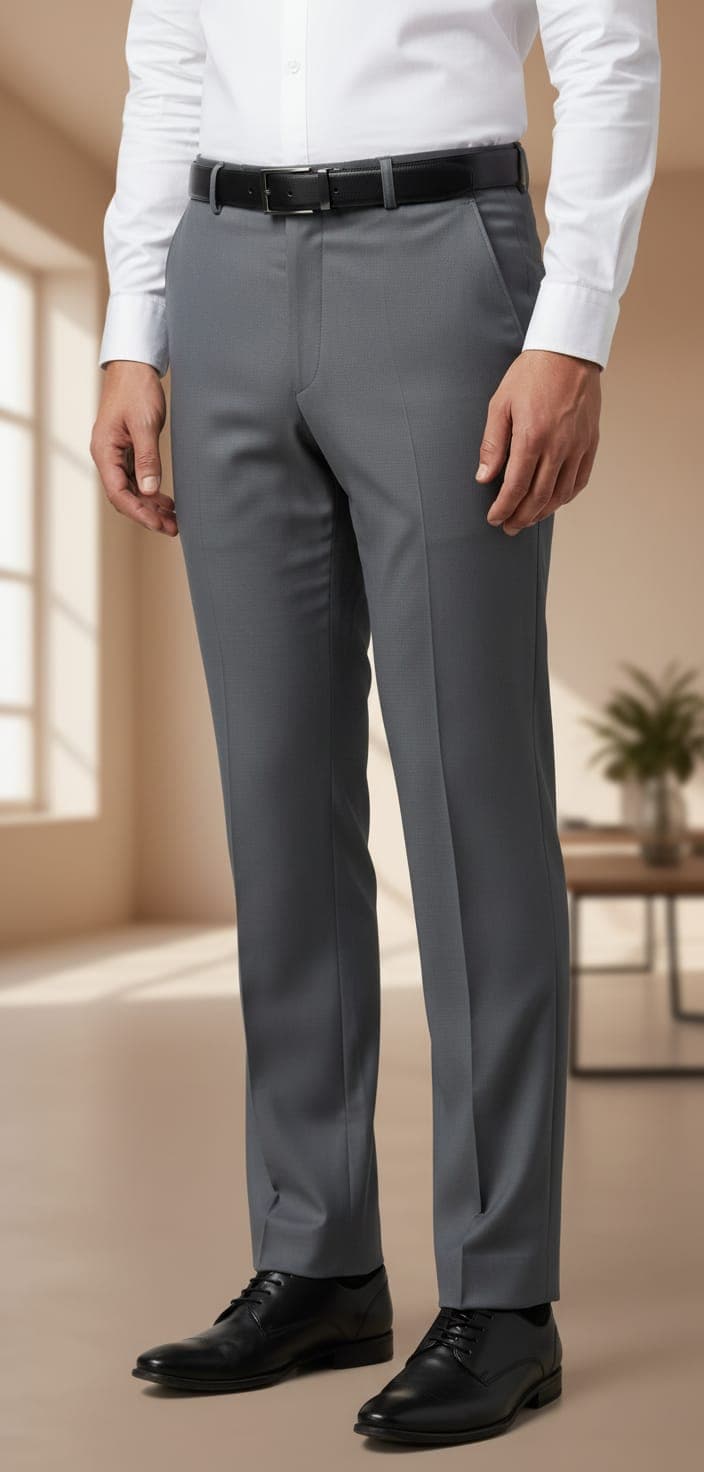 Men’s Tailored Slim Fit Formal Pants Boston Dark Grey
