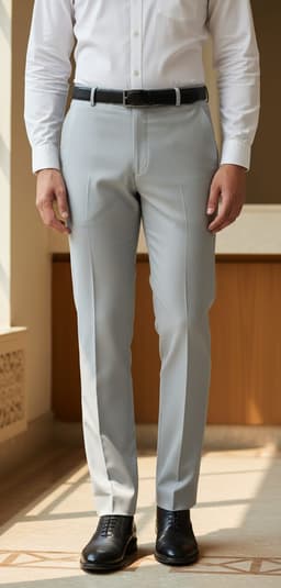 Men’s Classic Slim Fit Formal Trousers Pant Gold Lycra Grey
