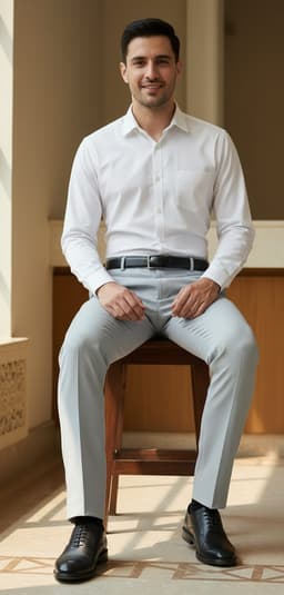 Men’s Classic Slim Fit Formal Trousers Pant Gold Lycra Grey