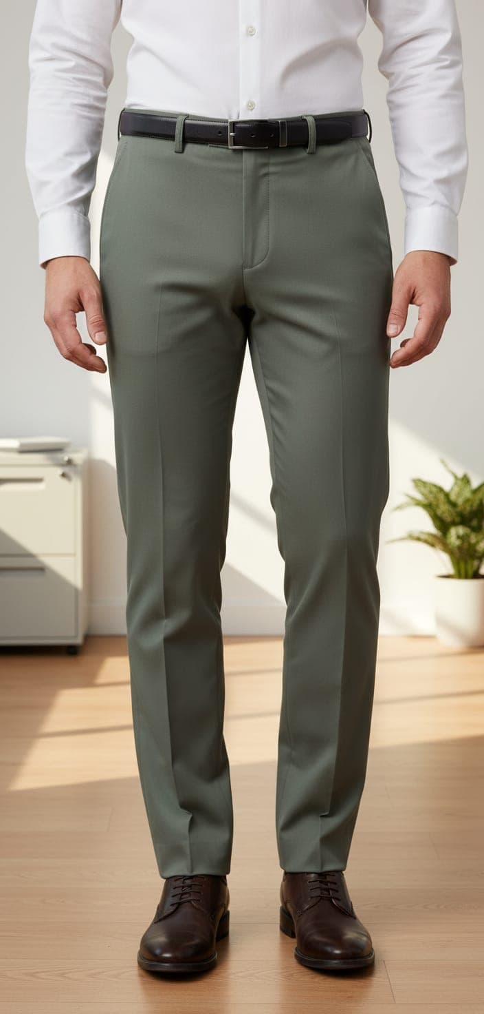 Men’s Classic Slim Fit Formal Trousers Pant Gold Lycra Pista