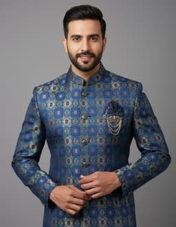 Tatvivah Men's Jodhpuri Green Blue 6331