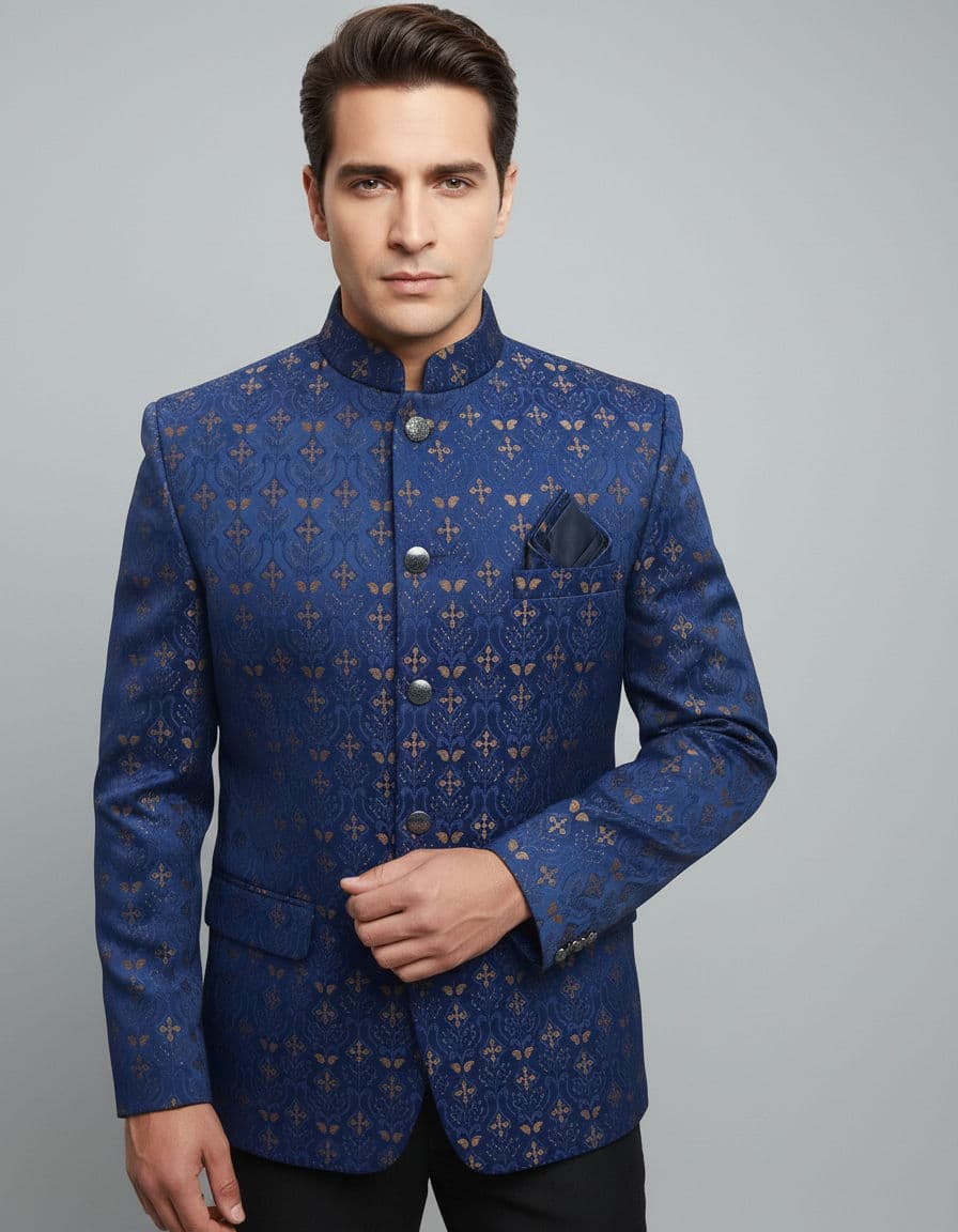 Tatvivah Men's Jodhpuri Navy  Blue 6335