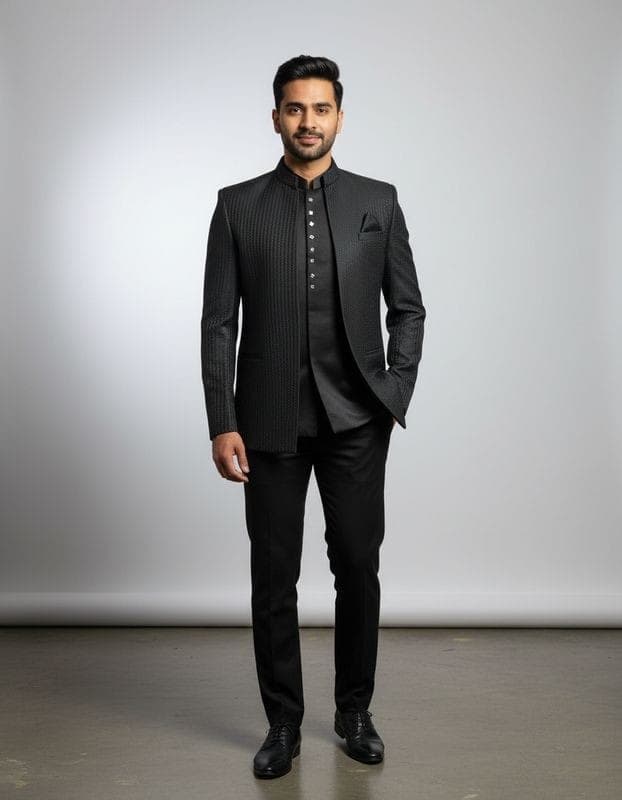 Tatvivah Men's Open Jodhpuri Black 6337