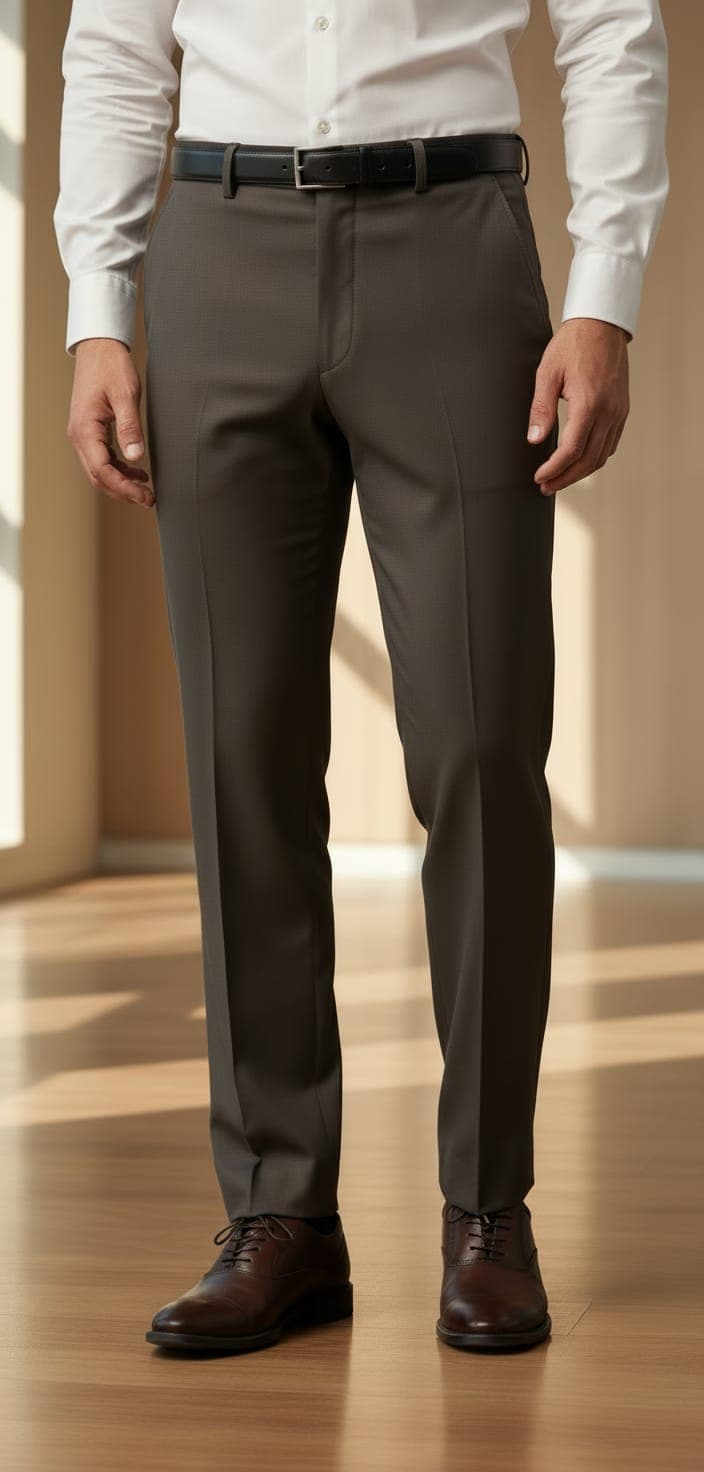 Men’s Tailored Slim Fit Formal Pants Boston Brown
