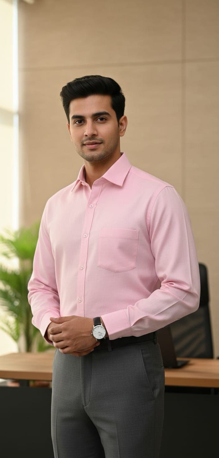 Men’s Stylish Slim Fit Shirt – Smart Casual & Formal Wear Axtro Shirt Pink