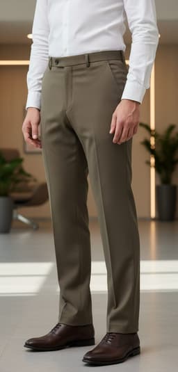 Men’s American Formal Ankle Length Pants – Modern Slim Fit Office Wear Dark Brown