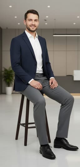 Men’s American Formal Ankle Length Pants – Modern Slim Fit Office Wear Dark Grey