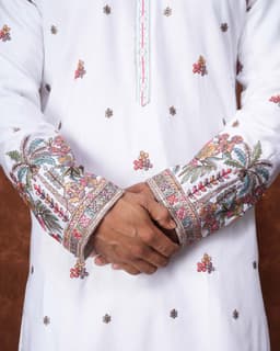 Men’s Premium Ethnic Kurta Set | Stylish Wedding & Festive Wear Kurta Pajama 3144 White