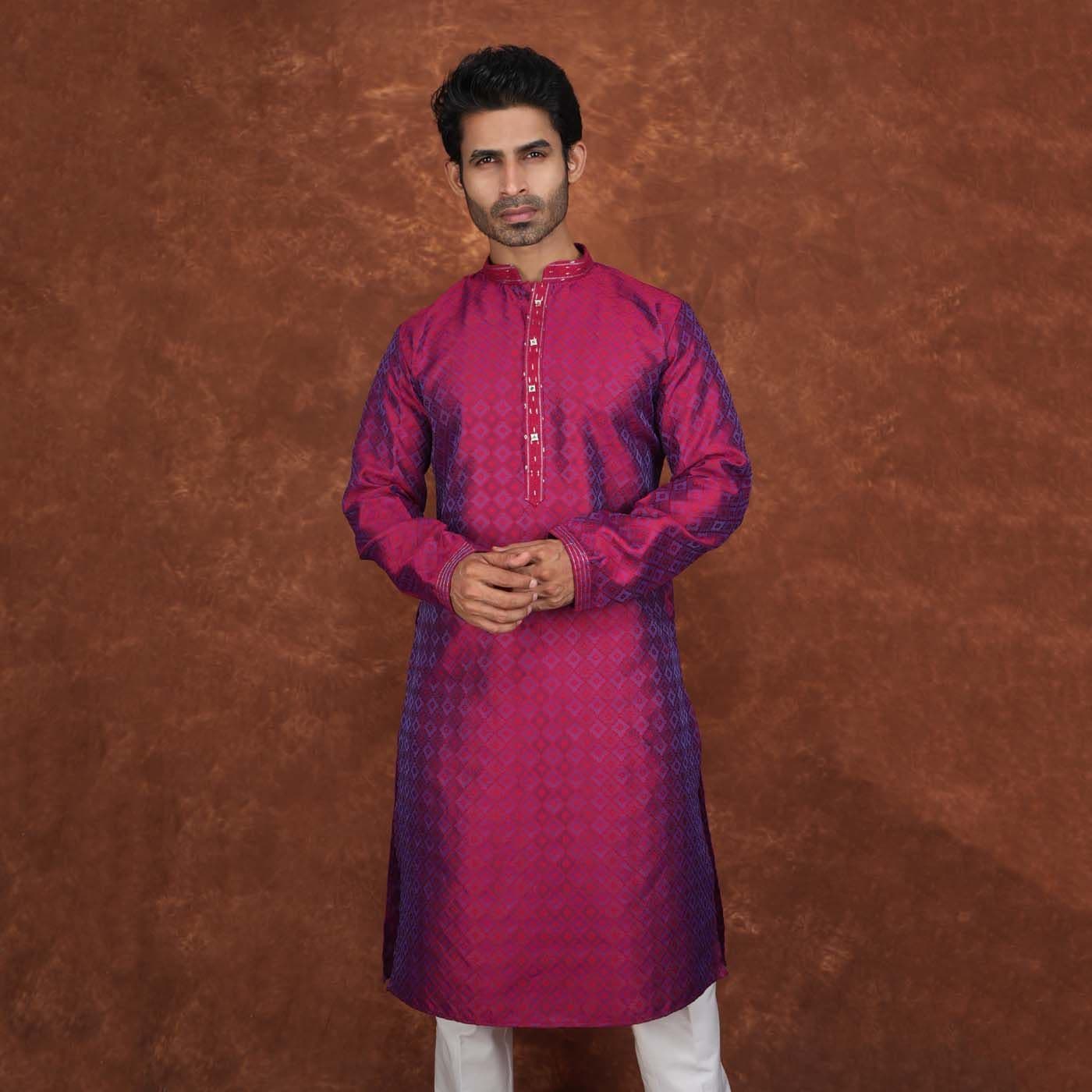 Men’s Premium Ethnic Kurta Set | Stylish Wedding & Festive Wear Kurta Pajama 3131 Royal Red