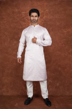 Men’s Premium Ethnic Kurta Set | Stylish Wedding & Festive Wear Kurta Pajama 3133 Pink