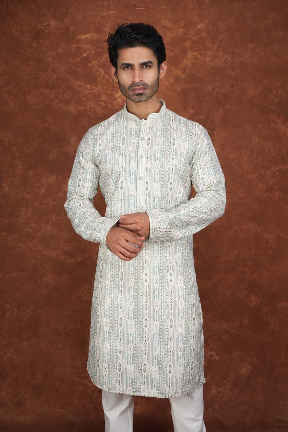 Men’s Premium Ethnic Kurta Set | Stylish Wedding & Festive Wear Kurta Pajama 3139 Green