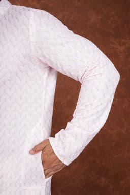 Men’s Premium Embroidered Kurta Pajama Set | Ethnic Wedding & Festive Wear for Men 2104 Light Pink