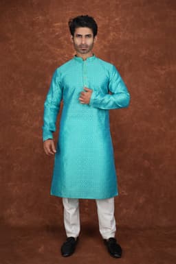 Men’s Premium Ethnic Kurta Set | Stylish Wedding & Festive Wear Kurta Pajama 3131 Light Green