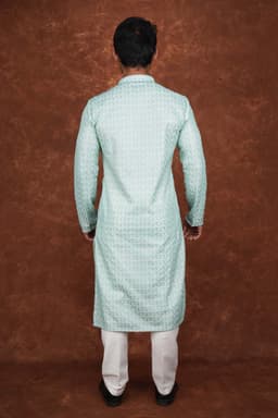 Men’s Premium Embroidered Kurta Pajama Set | Ethnic Wedding & Festive Wear for Men 2104 Moss Green