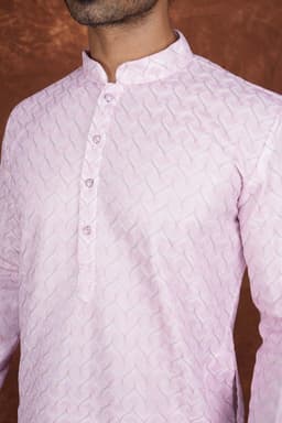 Men’s Premium Embroidered Kurta Pajama Set | Ethnic Wedding & Festive Wear for Men 2104 Dark Pink