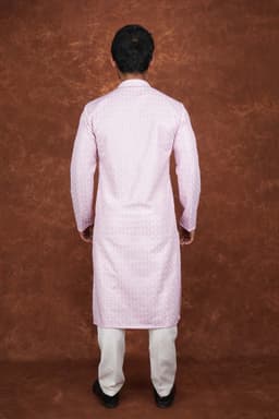 Men’s Premium Embroidered Kurta Pajama Set | Ethnic Wedding & Festive Wear for Men 2104 Dark Pink