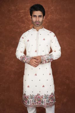 Men’s Premium Ethnic Kurta Set | Stylish Wedding & Festive Wear Kurta Pajama 3144 Cream