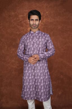 Men’s Premium Ethnic Kurta Set | Stylish Wedding & Festive Wear Kurta Pajama 3145 Purple