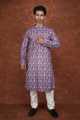 Men’s Premium Ethnic Kurta Set | Stylish Wedding & Festive Wear Kurta Pajama 3145 Purple