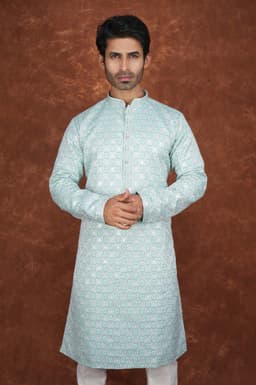 Men’s Premium Ethnic Kurta Set | Stylish Wedding & Festive Wear Kurta Pajama 3143 Green