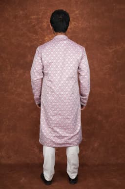 Men’s Premium Ethnic Kurta Set | Stylish Wedding & Festive Wear Kurta Pajama 3143 Pink