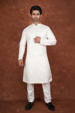 Men’s Premium Ethnic Kurta Set | Stylish Wedding & Festive Wear Kurta Pajama 3137 Cream