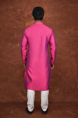 Men’s Premium Ethnic Kurta Set | Stylish Wedding & Festive Wear Kurta Pajama 3136 Pink