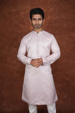 Men’s Premium Ethnic Kurta Set | Stylish Wedding & Festive Wear Kurta Pajama 3142 Pink