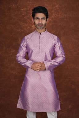Men’s Premium Ethnic Kurta Set | Stylish Wedding & Festive Wear Kurta Pajama 3136 Mauve