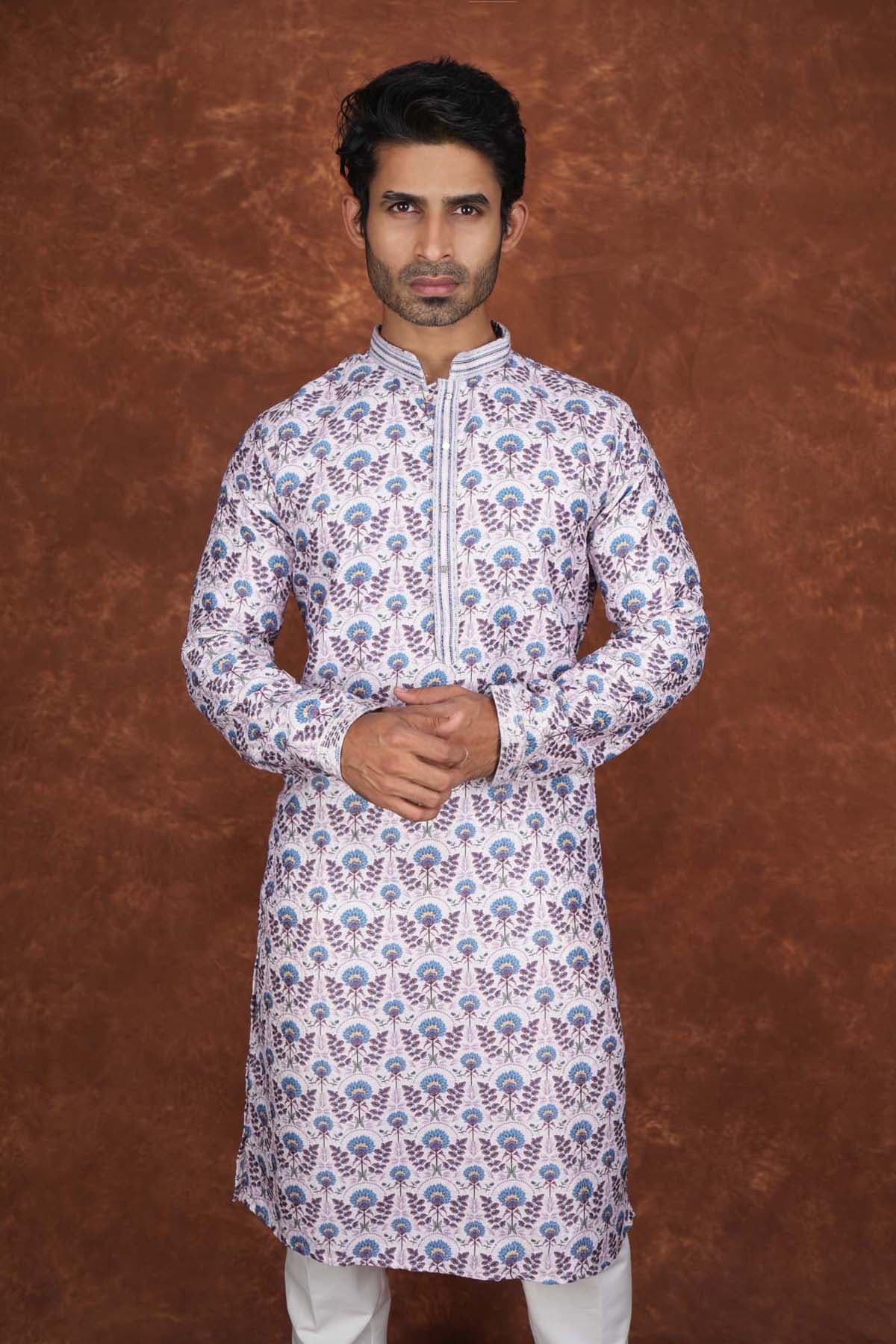 Men’s Premium Ethnic Kurta Set | Stylish Wedding & Festive Wear Kurta Pajama 3141 Purple