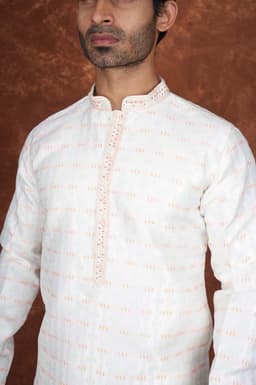 Men’s Premium Ethnic Kurta Set | Stylish Wedding & Festive Wear Kurta Pajama 3128 White
