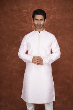Men’s Premium Ethnic Kurta Set | Stylish Wedding & Festive Wear Kurta Pajama 3128 Pink