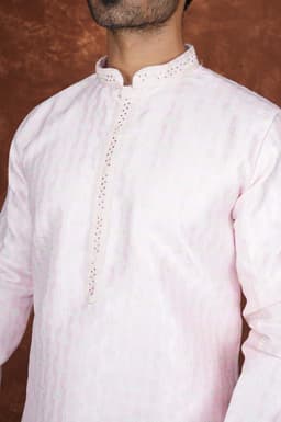 Men’s Premium Ethnic Kurta Set | Stylish Wedding & Festive Wear Kurta Pajama 3128 Pink