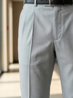 Men’s Linen Cotton Dress Pants – Elegant Full Length Formal Trousers Light Grey