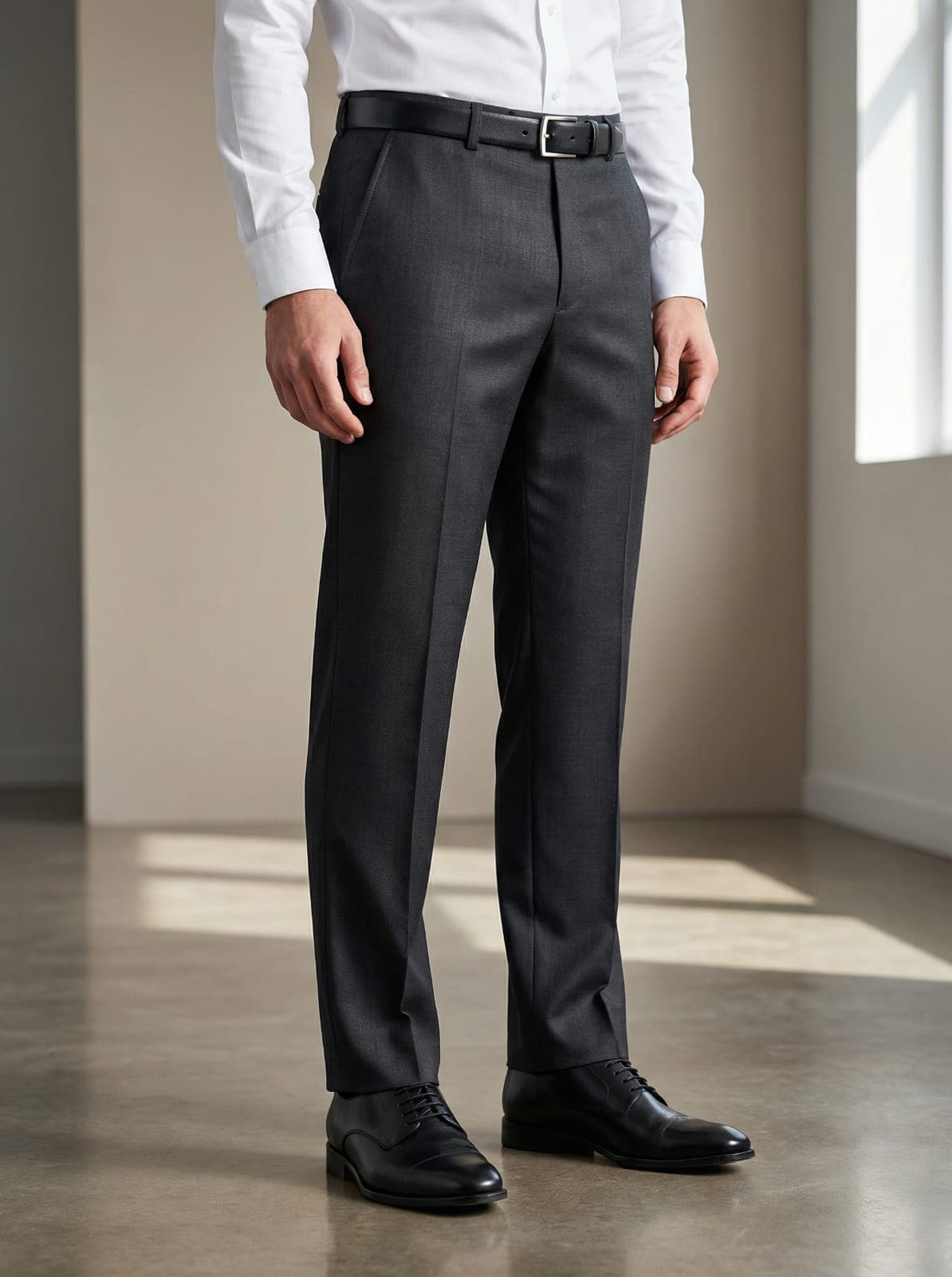 Men’s Linen Cotton Dress Pants – Elegant Full Length Formal Trousers Black