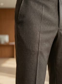 Men’s Linen Cotton Dress Pants – Elegant Full Length Formal Trousers Dark Brown