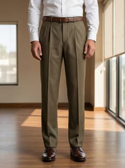Men’s Linen Cotton Dress Pants – Elegant Full Length Formal Trousers Khaki