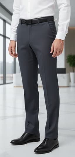 Men’s New York Formal Ankle Length Pants – Modern Slim Fit Office Wear Black