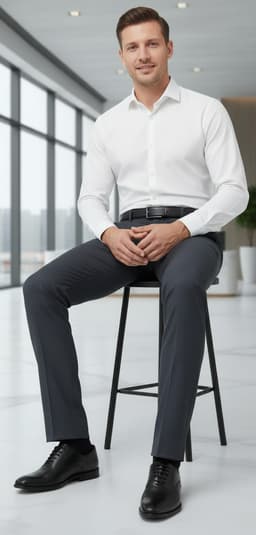 Men’s New York Formal Ankle Length Pants – Modern Slim Fit Office Wear Black