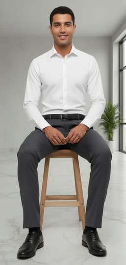 Men’s New York Formal Ankle Length Pants – Modern Slim Fit Office Wear Dark Grey