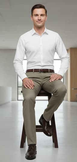 Men’s Spain Formal Ankle Length Pants – Modern Slim Fit Office Wear Light Brown