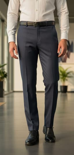 Men’s Spain Formal Ankle Length Pants – Modern Slim Fit Office Wear Light Dark Blue